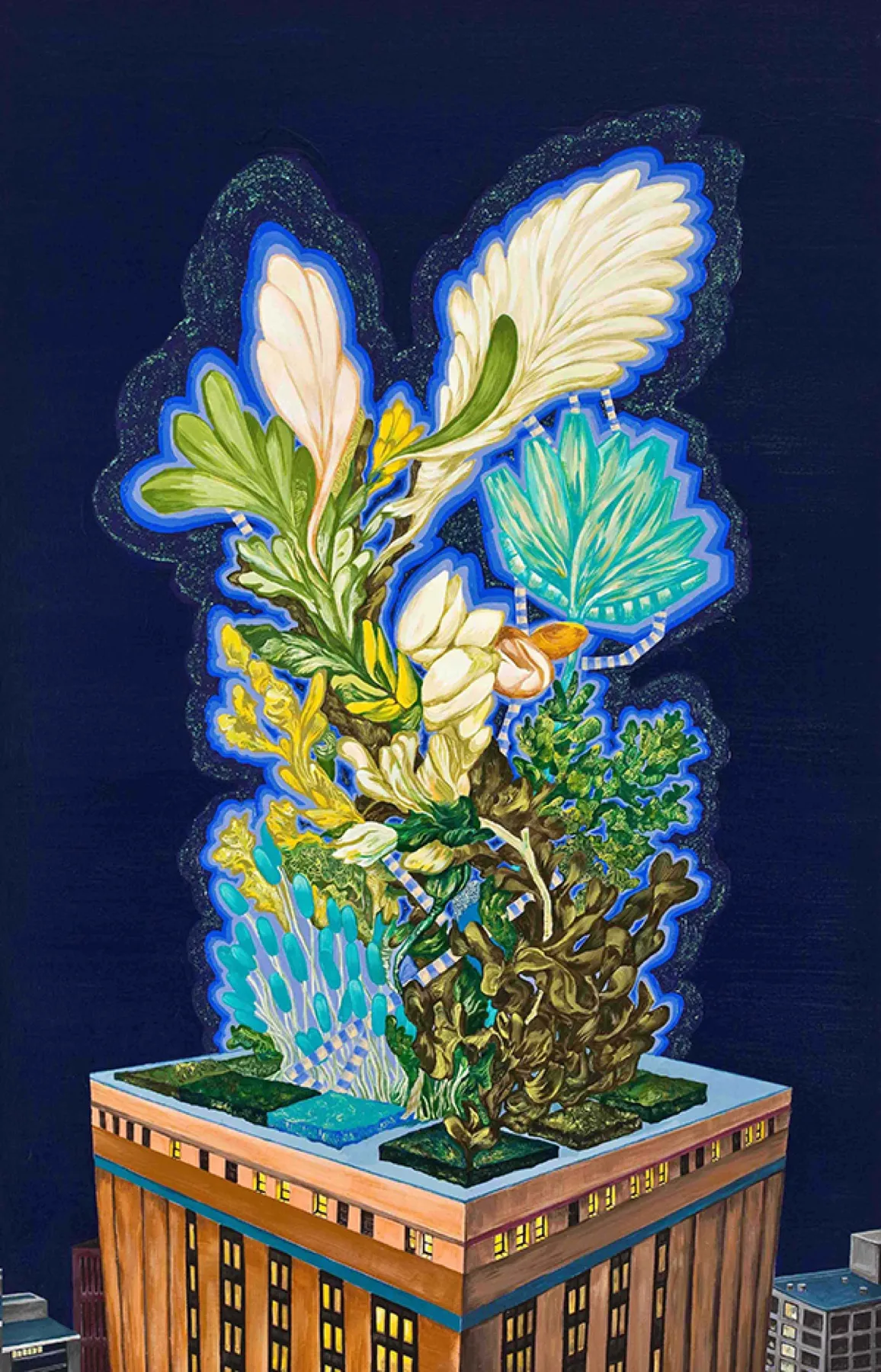 Lighthouse, gouache and acrylic on canvas, 117×73cm