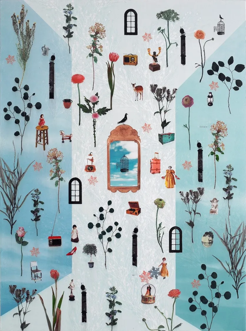 The Secret Garden 201802-60, digital photo collage, acrylic on canvas, 130.3×97.0cm