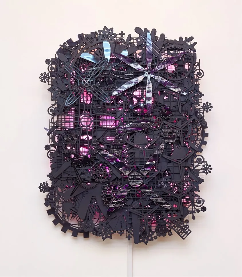 cosmos_kn01a, wood and mixed media, 65×76cm