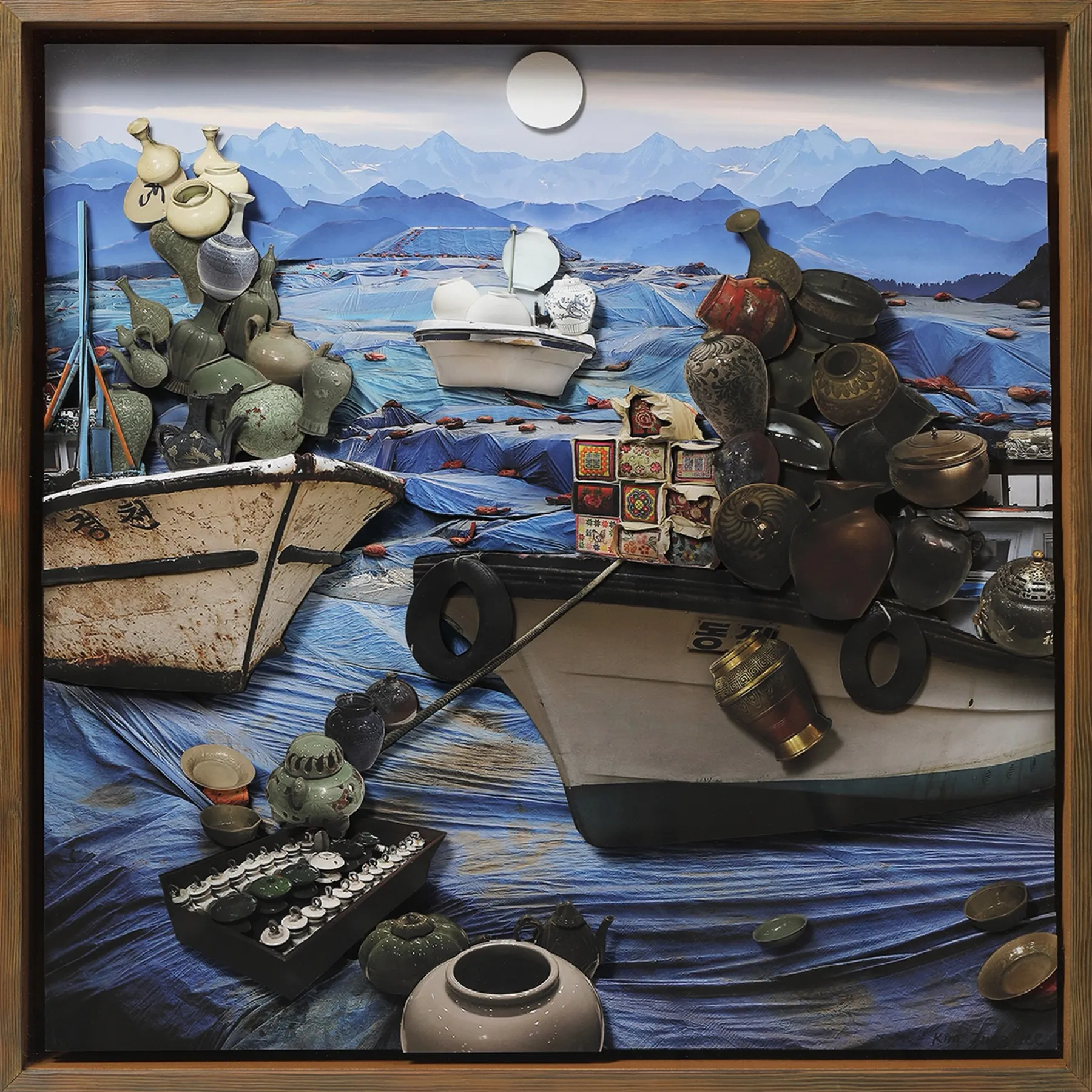 Coexistence, 60x60x5cm, pigment print 3D collage