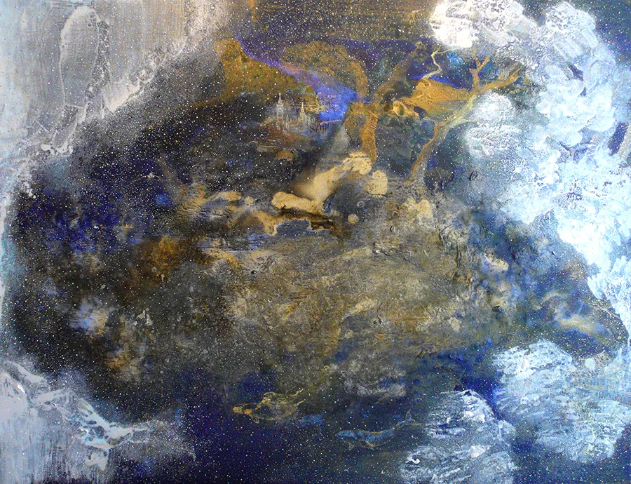 Where the Stars Become Us — Walking Through a Dream, 117×91cm, acrylic on canvas