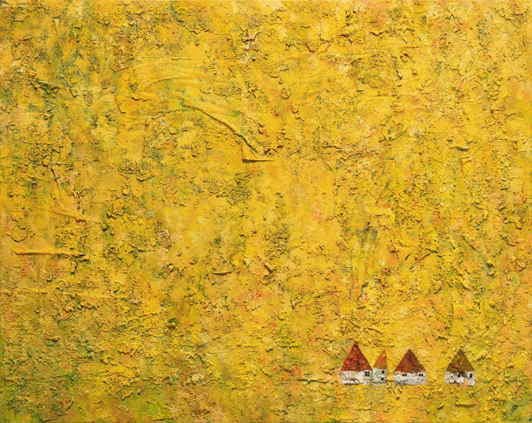 Contemplation series, acrylic, sand and collage on canvas