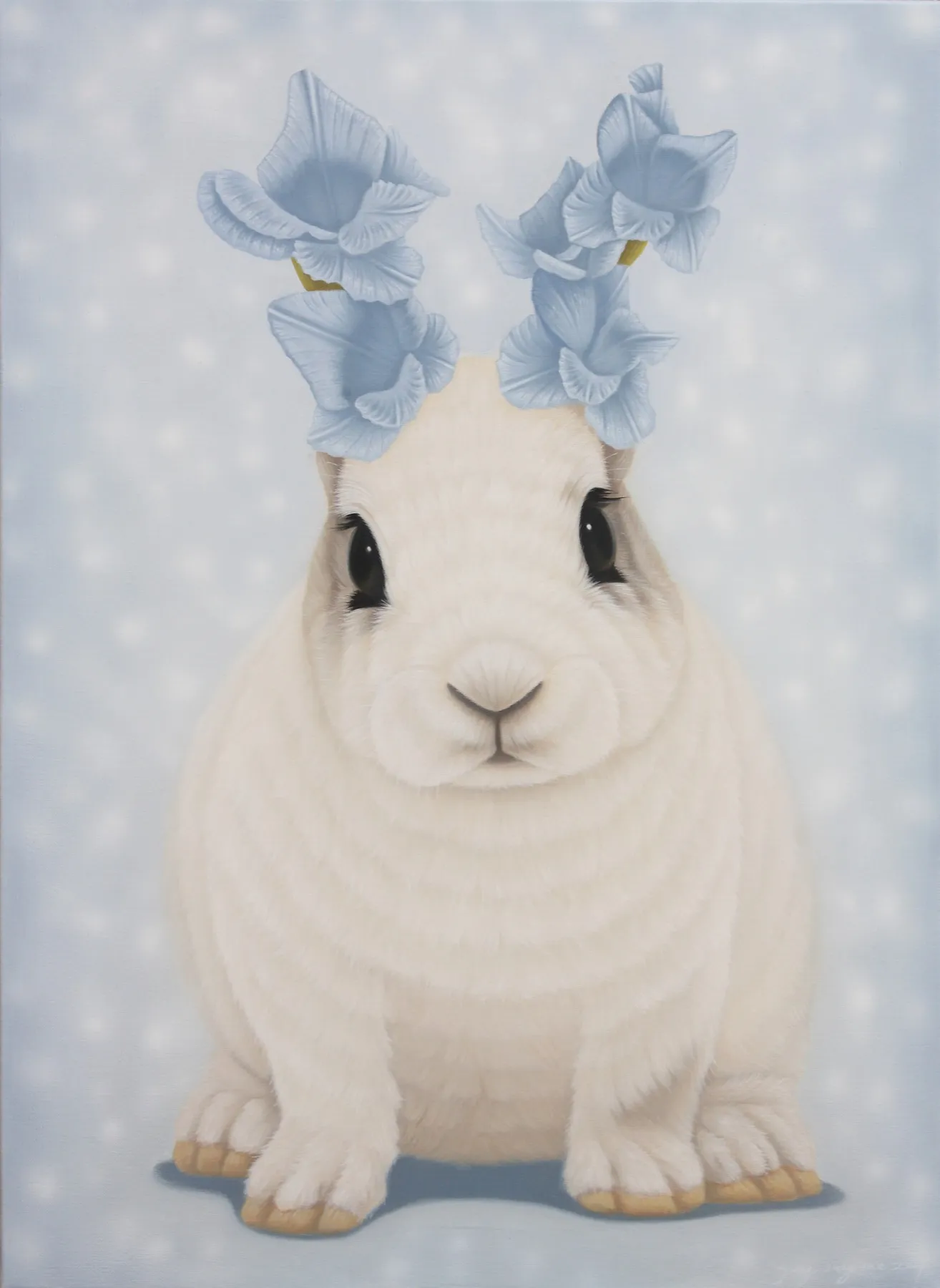 Antic and Rabbit, 72×53cm, oil on canvas