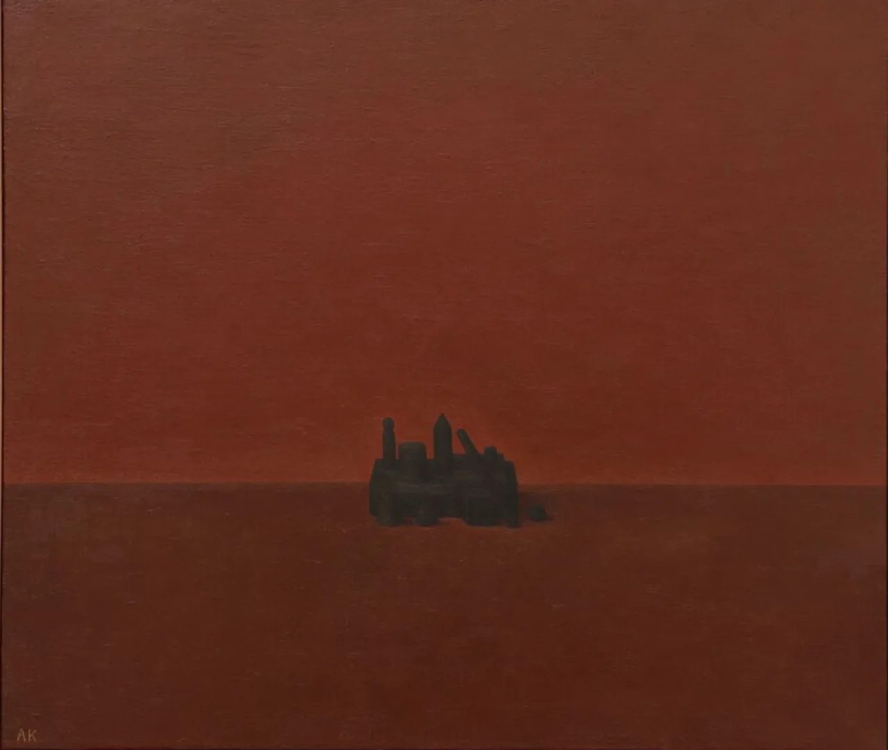 Castle of time, Oil on canvas, wood, 45.5×53cm