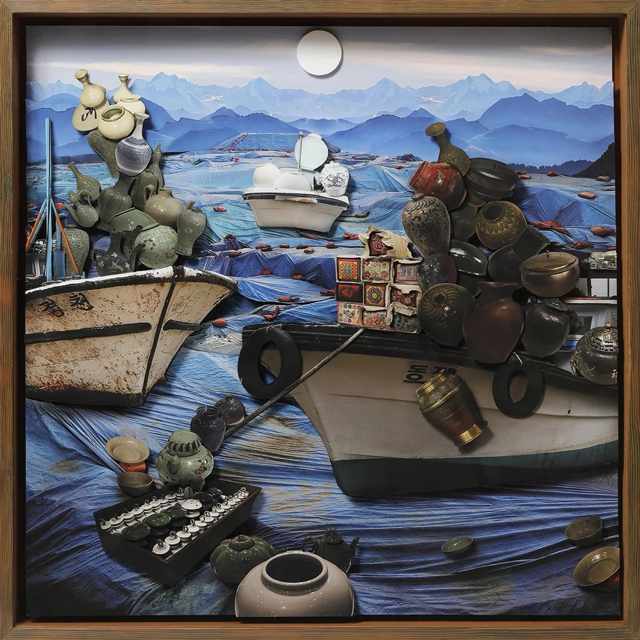 공존, 60x60x5cm, pigment print 3D collage