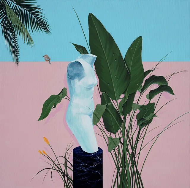 Somewhere_9, Acrylic gouache on canvas, 91×91cm