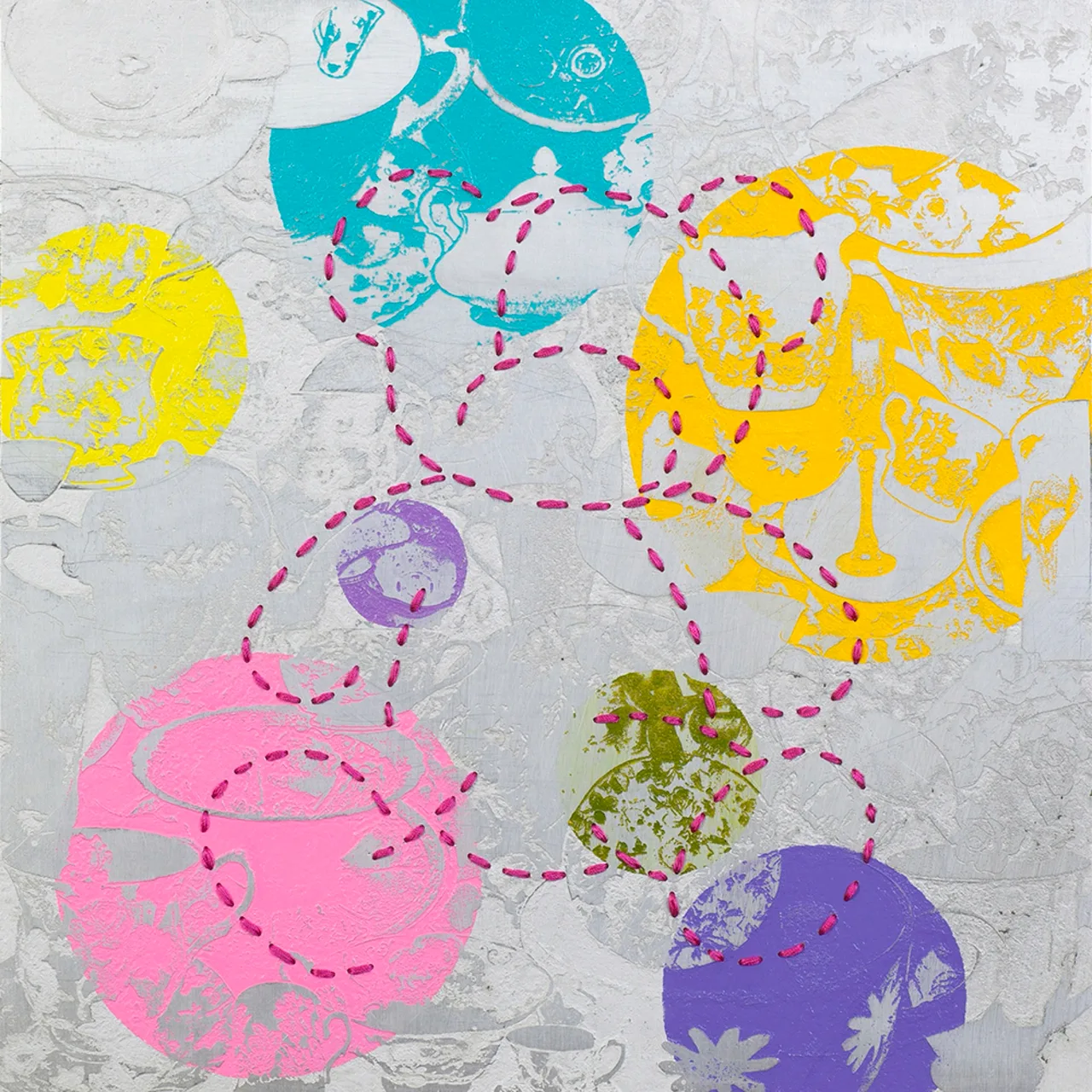 Teddy no.17CS1, Mixed media on aluminum plate, 40×40cm