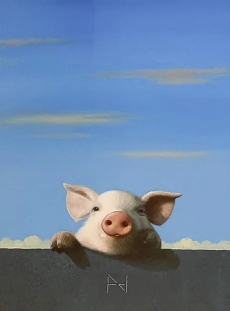 Oilivia over the wall, Oil on canvas, 45.5x33.4cm